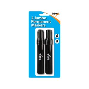 Jumbo markers, pack of 2 black blistercarded Chisel Tipped