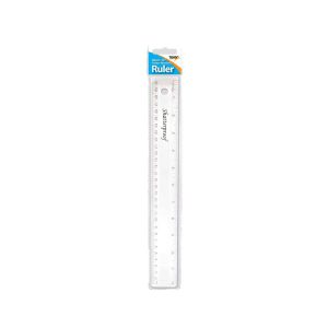 12" shatterproof Ruler, clear, hang pack
