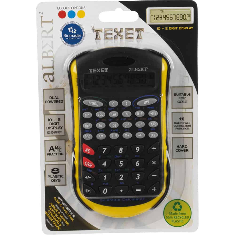 Scientific Dual Power Calculator, 3 assorted colours
